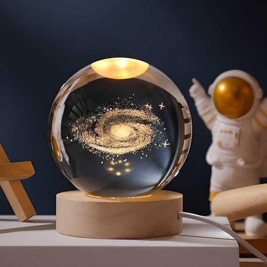 🌌 3D Crystal Galaxy Lamp Ball – Light Up Your Universe